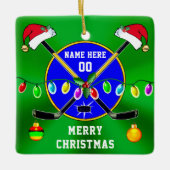 Personalize, Weihnachten Geschenke für Hockeyspiel Keramikornament (Vorderseite)