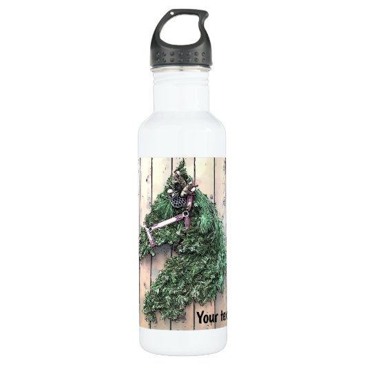 Personalize - Weihnachts-Pferdesaal Edelstahlflasche (Vorderseite)