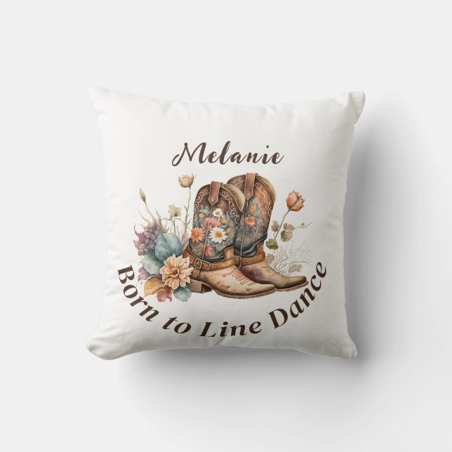 Personalize Western Boho Line Dancing Kissen (Vorderseite)