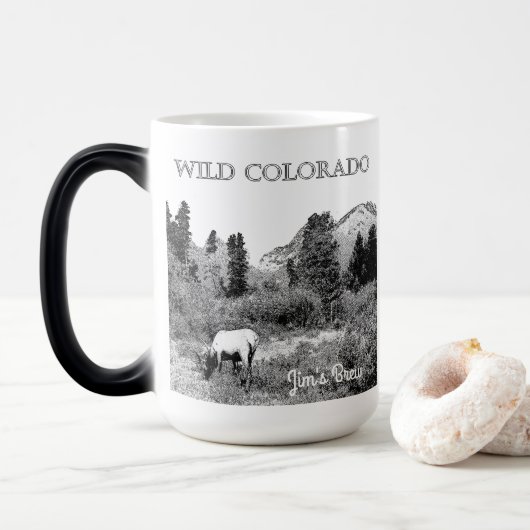 Personalize Wild Colorado Elk Wilderness Verwandlungstasse (Mit Donut)