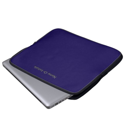 Personalize With Name Initials Dk Blue Laptopschutzhülle (Vorne Knopf)