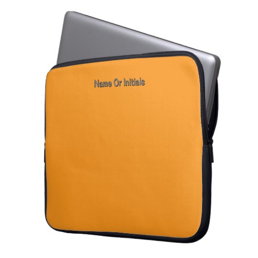 Personalize With Name Initials Orange Laptopschutzhülle (Vorderseite Links)