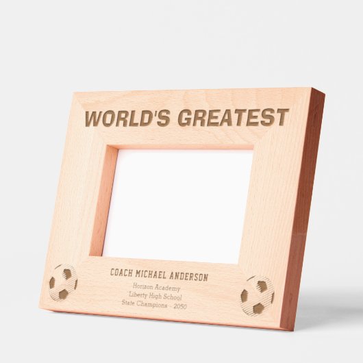 Personalize | World's Greatest Soccer Coach Geätzte Rahmen (Links)