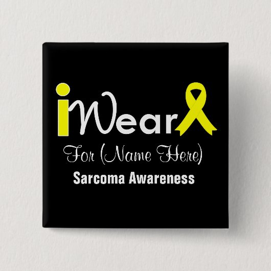 Personalize Yellow Ribbon Sarcoma Button (Vorderseite)