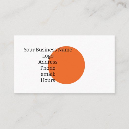 Personalize Your Business Card Orange Orb Visitenkarte (Vorderseite)