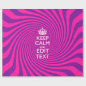 Personalize Your Keep Calm Saying on Pink Swirl Geschenkpapier (Flach)