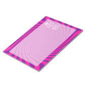 Personalize Your Keep Calm Saying on Pink Swirl Notizblock (angewinkelt)