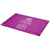 Personalize Your Keep Calm Saying on Pink Swirl Schneidebrett (Ecke)