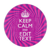 Personalize Your Keep Calm Saying on Pink Swirl Schneidebrett (Vorderseite)