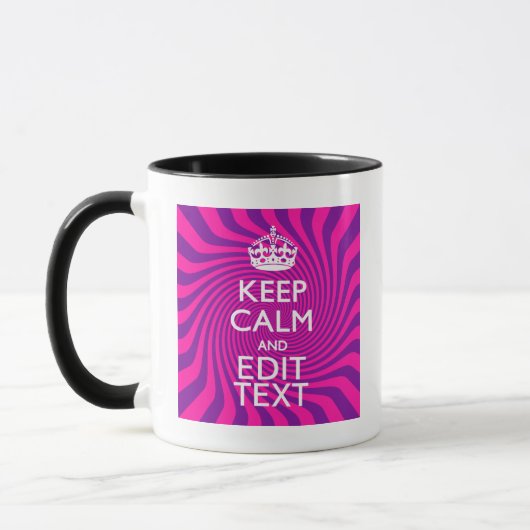 Personalize Your Keep Calm Saying on Pink Swirl Tasse (Links)