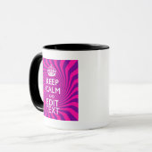 Personalize Your Keep Calm Saying on Pink Swirl Tasse (Vorderseite Links)