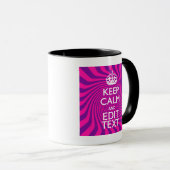 Personalize Your Keep Calm Saying on Pink Swirl Tasse (VorderseiteRechts)