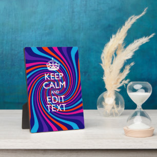 Personalize Your Keep Calm Text Multicolored Swirl Fotoplatte