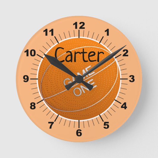 Personalize your own basketball Runde Clock Runde Wanduhr (Vorderseite)