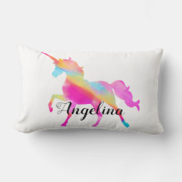 Personalize Your Own Colorful Unicorn Lendenkissen