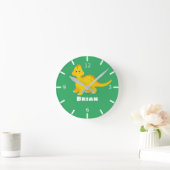 Personalize Your Own Dinosaur Square Wall Clock Runde Wanduhr (Zuhause)