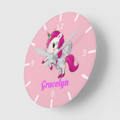 Personalize Your Own Unicorn Runde Wanduhr (Winkel)