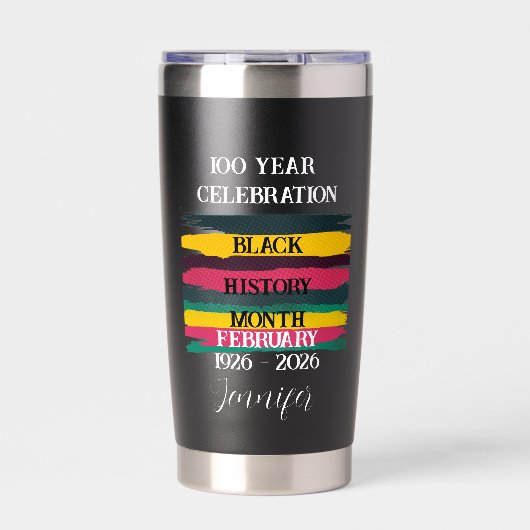 Personalized 100 years celebration black history  thermobecher (Vorderseite)