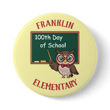 Personalized 100th Day of School Owl & Chalkboard