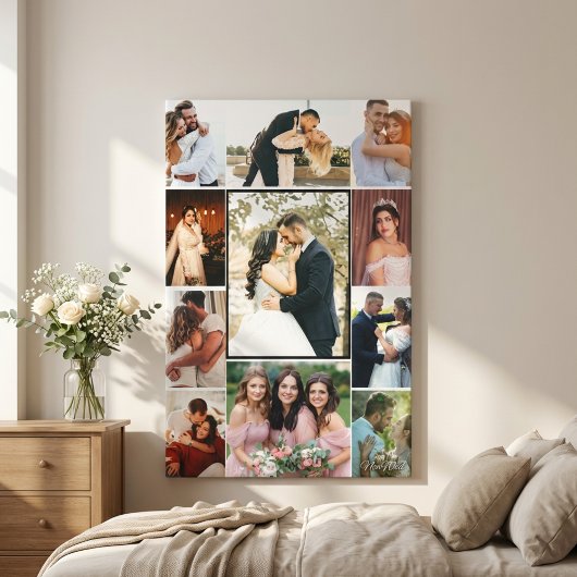 Personalized 11-Photo Wedding Collage Canvas Print Leinwanddruck