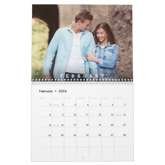 Personalized 12 Month Custom family Photos Kalender (Feb 2026)