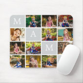 Personalized 12 Photo Collage with Custom Text Mousepad (Mit Mouse)