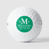Personalized 1-letter Name Monogram GREEN Golfball (Vorderseite)