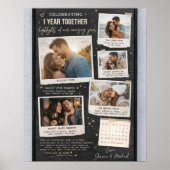 Personalized 1 Year Anniversary Photo Collage  Poster (Vorne)