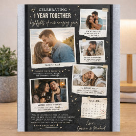 Personalized 1 Year Anniversary Photo Collage  Poster