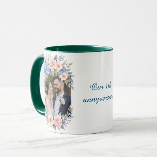Personalized 1st Anniversary Photo Mug Tasse (Vorderseite Links)