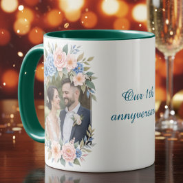 Personalized 1st Anniversary Photo Mug Tasse