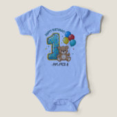 Personalized 1st Birthday Bear Bodysuit (Design Vorderseite)