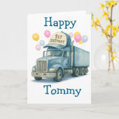  Personalized 1st Birthday Semi Truck Card Karte (Gelbe Blume)