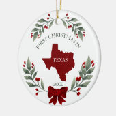 Personalized 1st Christmas In Texas State Keramik Ornament (Links)