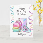 Personalized 1st Day of School with Name Karte (Gelbe Blume)