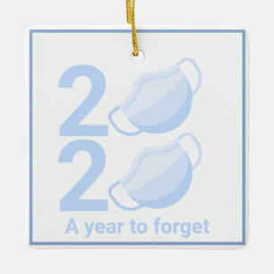 Personalized 2020 Pandemic Mask Christmas Tree Keramikornament