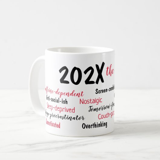 Personalized 2025 Year in Review Christmas Kaffeetasse (Vorderseite Links)