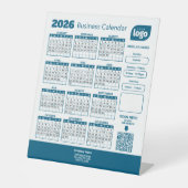 Personalized 2026 Business Calendar Pedestal Sign Sockelschild (Vorderseite)