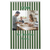 Personalized 20XX Wall Calendar - Green Striped Kalender (Titelbild)