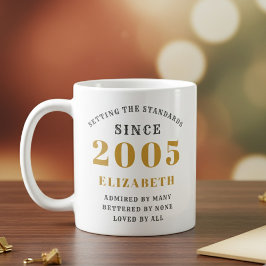 Personalized 21st Birthday 2005 Add Name Elegant Kaffeetasse