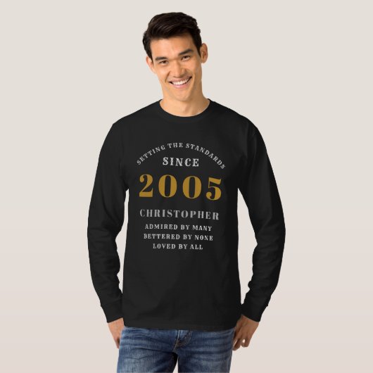 Personalized 21st Birthday 2005 Add Name T-Shirt (Vorne ganz)
