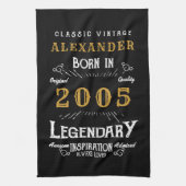 Personalized 21st Birthday 2005 Vintage Legend Geschirrtuch (Vertikal)