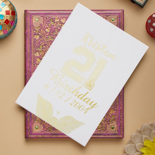Personalized 21st Birthday gold typography  Gästebuch