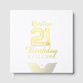 Personalized 21st Birthday gold typography  Gästebuch (Vorderseite)
