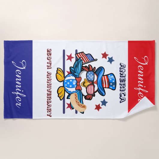 Personalized 250th USA Semiquincentennial  Strandtuch (Vorderseite)
