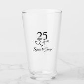 Personalized 25th Anniversary Gift Stylish Heart Glas (Vorderseite)