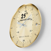 Personalized 25th Anniversary Gold Große Wanduhr (Winkel)