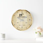 Personalized 25th Anniversary Gold Große Wanduhr (Zuhause)