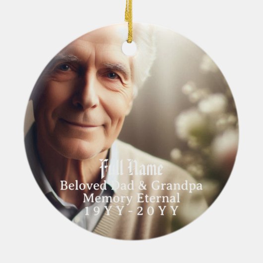 Personalized 2 Photo, Name Memorial Ornament (Hinten)