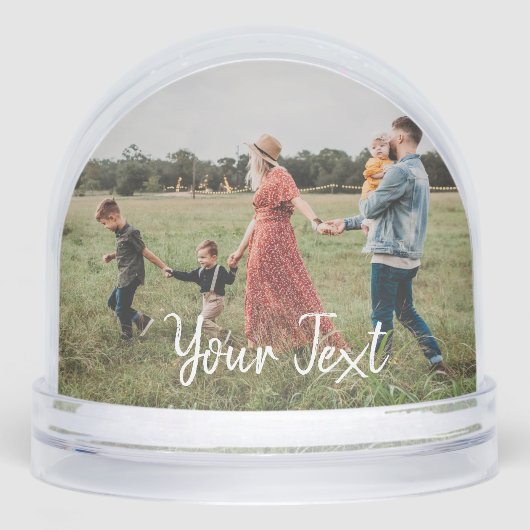 Personalized 2 Photos & Custom Text Template Schneekugeln (Vorderseite)